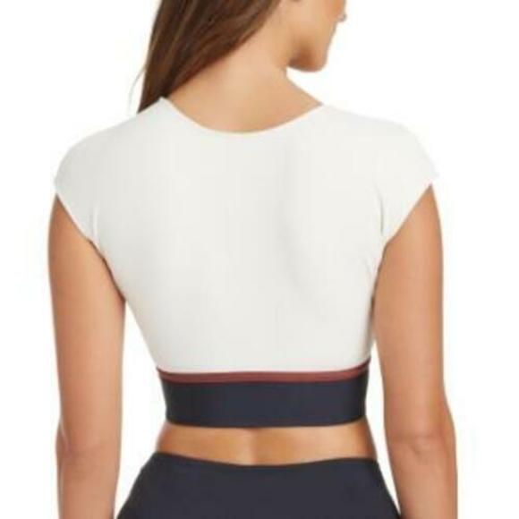 Bleu Rod Crop Top Cap Sleeves Swim Bikini Top 10 - Picture 2 of 2